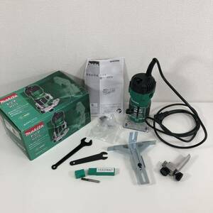 W※ makita マキタトリマ M373 チャック孔径 6mm 100V 通電確認済み 傷 汚れ 有り 電動工具 取説 外箱付き