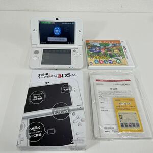 Z◎ Nintendo 3DSLL 任天堂 NEW3DSLL パールホワイト とびだせどうぶつの森 細かなキズ汚れ有り 初期化済み