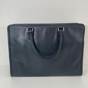 F◎ BUSINESS LEATHER FACTORY ビジネスレザーファクトリー 牛革レザー ブリーフケース ビジネスバッグ 紺 キズ汚れ有り