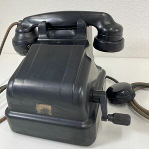G◎ 昭和レトロ 黒電話 電話機 アンティーク 卓上 3号磁石式 現状品の画像2