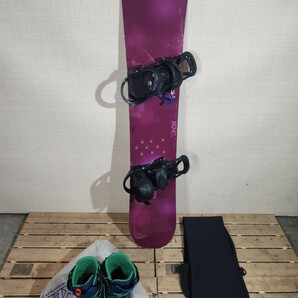 Z☆ スノーボード 板 バートン BURTON TWIN FIFTY FOUR USED スノーボードセット パープル 紫の画像1