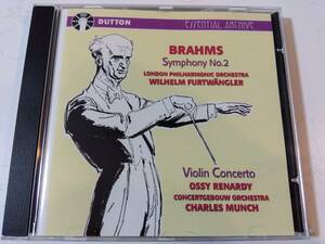 CD英DUTTON：ブラームス/交響曲第２番/フルトヴェングラー＆ロンドンフィル、ヴァイオリン協奏曲/レナルディ＆ミュンシュ