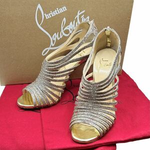 美品 Christian Louboutin クリスチャン ルブタン Multibrida Strappy Sandals ヒールサンダル グリッター ラメ ストラップ マルチカラー