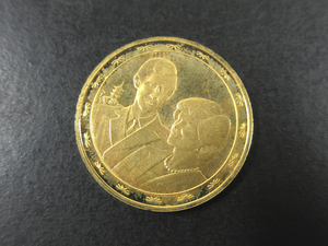 K22 1986 year England Charles . futoshi .& Diana . the first times . day memory gold coin 22.0mm 7.9g J309