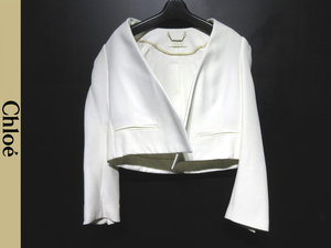 [ Chloe ]14SVE12-14S132 no color lady's Short jacket 34 white France made 