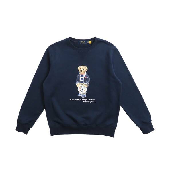 ラルフローレン　Ralph Lauren　スウェット　トレーナー　ポロベア　ネイビー　美品　メンズ