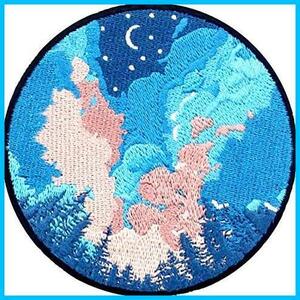 ★星空★ 星空刺繍のバッジのアイロン付けまたは縫い付けるワッペン