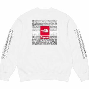 （XL）未使用品 24ss Supreme The North Face Crewneck White シュプリーム ノースフェイス BOX LOGO スウェトシャツ 白 XLサイズ