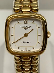 【不動品】LONGINES ロンジン QUARTZ QZ クオーツ L153.4 白文字盤 153 7120 レディース クォーツ 腕時計