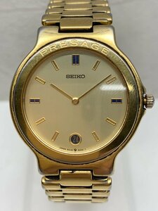 【稼働品】SEIKO セイコー PRESAGE プレサージュ 9539-6000 QZ クォーツ 腕時計 ゴールド デイト 電池交換済み