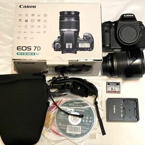 【シャッター数 46451】Canon デジタルー眼レフカメラ EOS 7D レンズキット EF-S18-200mm IS【ケース＆ベルト付き】動作確認済みの画像1