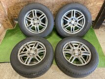 良品 LAYCEA 14インチ 5.5J +40 PCD100 4H 195/65R14 TOYO NANOENERGY 3 PLUS 2023年製 バリ山 夏タイヤ タイヤホイール 4本セット H_画像1