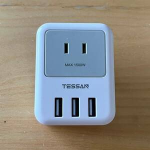 **** TESSAN| power supply tap . guard attaching AC×3,USB-A×3 gray ****