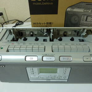 SONY ソニー CDラジカセ ダブルカセット CFD-W78 シルバー 通電確認済み 激安 爆安 1円スタートの画像4