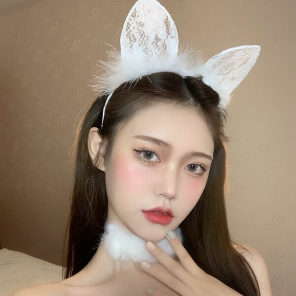 中身を見えない配慮　猫耳 カチューシャ レース セクシー ヘアアクセサリー ヘアバンド 髪飾り