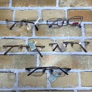 [ new goods * unused goods ] retro Vintage glasses frame lady's 5 pcs set titanium made equipped 