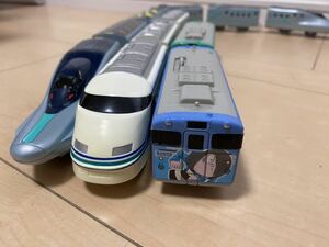 【ジャンク品】プラレール 3車両　アルファX スペーシア　鬼太郎&目玉のおやじ列車