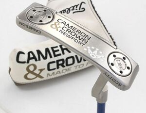 タイトリスト★パター CAMERON ＆ CROWN カスタムデザイン AT33° 男性用 右利き★シャフト FUJIKURA MC Putter soft125