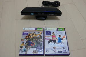 ★☆Xbox360 キネクトセンサー＆ソフト2点セット　KINECT　キネクトアドベンチャー　ユアシェイプ　フィットネス　エボルブ☆★