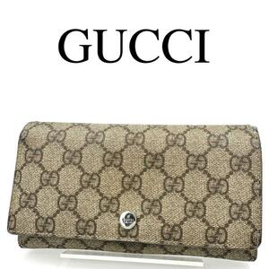 GUCCI グッチ 長財布 GGスプリーム GG柄 ワンポイントロゴ PVC