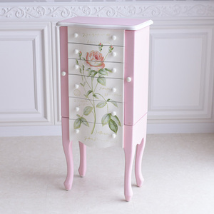 [ outlet ]78,000 jpy hand paint jewelry chest French pink import miscellaneous goods drawer storage accessory dresser PK