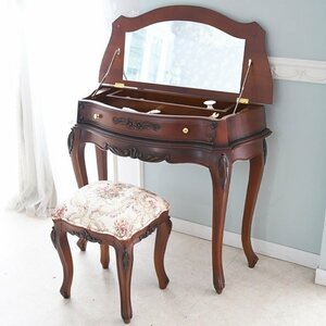 [ outlet ]188,000 jpy dresser &s tool set Brown tea color import furniture antique style European console desk 