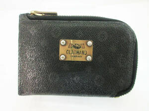 N8788[ coin case ]PORTER × GLAD HAND* Yoshida bag Porter g Lad hand * leather * change purse . purse * used *