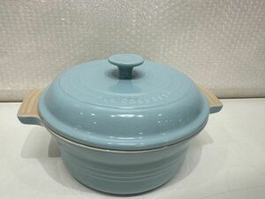 ■LE CREUSET ル クルーゼ 両手鍋 陶器 オーブンウェア ストーンウェア 水色■