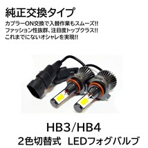 【送料無料】LEDフォグ 走行中 2色切替 可能 LED フォグランプ バルブ H8/H9/H11/H16/HB3/HB4 アイスブルー イエロー フォグライト_画像9