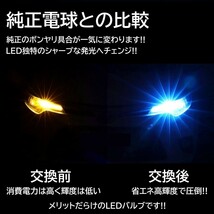 【送料無料】2個 12V 3030SMD 爆光LED アンバー T10/T15/T16 無極性 キャンセラー内蔵 LED ポジション球 バックランプ球_画像4