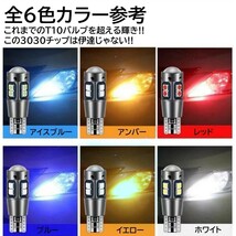 【送料無料】2個 12V 3030SMD 爆光LED ホワイト T10/T15/T16 無極性 キャンセラー内蔵 LED ポジション球 バックランプ球_画像3