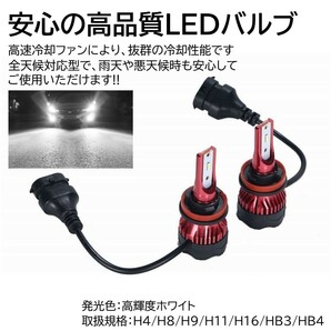 【送料無料】24000LM 爆光LED 超スペック H4/H8/H9/H11/H16/HB3/HB4 ライト LED フォグランプ 6000K ホワイト フォグライト ヘッドライトの画像5