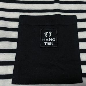 n●大きいサイズ 4L●新品●HANGTEN 左ムネ刺繍ロゴポッケ付き ボーダーカジュアル半袖Tシャツ●綿100％●白×黒の画像7