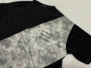 n●大きいサイズ　４L●新品●カジュアル　ナナメ切替　両面エイジロゴ　メッシュ　半袖Tシャツ●ブラック