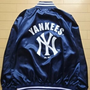 【Majestic】MLB ニューヨーク ヤンキース ナイロンスタジャン ネイビー SIZE:XL (マジェスティック)の画像4