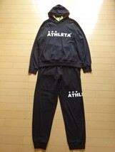 【ATHLETA】トレーニングジャージ 上下セット ブラック SIZE:O (アスレタ,カフェドブラジル,フットサル)_画像2