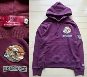 [PX AVIREX]U.S.AIR FORCE badge attaching sweat Parker dark red series SIZE: lady's L ( Avirex, Ueno association, military, flight )