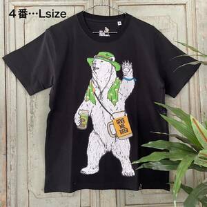 新入荷！4番 Lsize Tシャツ クマ 熊 くま フェス go slow caravan ゴースローキャラバン ブラック