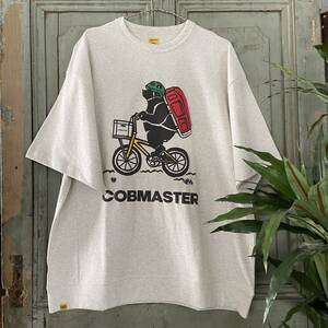 新入荷！40 ) Lsize コブマスター ビッグ Tシャツ COBMASTER 自転車 クマ くま 熊 半袖 オートミール カラー