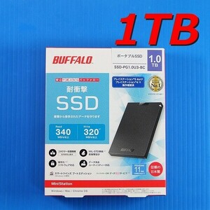 【USB3.2 SSD 1TB】BUFFALO ポータブル SSD-PG1.0U3-BC