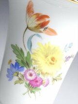 n371 Meissen マイセン 高級シリーズ 金彩 フラワーブーケ ベース 花瓶 飾壷_画像5
