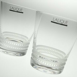 N311 LALIQUE ラリック クリスタル ファセット ペア オールドファッション ロックグラス タンブラーグラス 2客の画像2