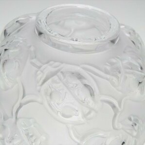 n543 LALIQUE ラリック フロステッド クリスタル てんとう虫 レリーフ ベース 花瓶 飾壷の画像3