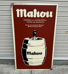 希少 入手困難 スペインビール mahou マオウ ビール 大型 ホーロー看板 60cm X 100cm / 現状渡し