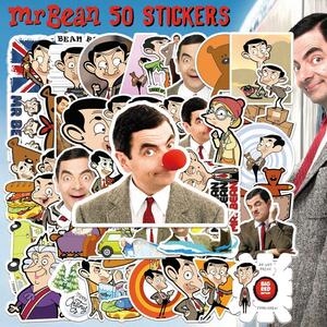 ミスタービーン ステッカー 50枚セット PVC 防水 シール 大量 Mr.ビーン Mr. Bean コメディ イギリス 映画 アニメ