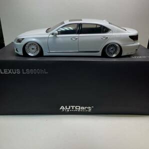 1/18 ミニカー AUTO ART オートアート LEXUS レクサス LS 600HL カスタム品 シャコタン BBS ホイール 箱あり 美品 ジャンクの画像1