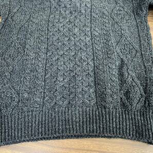 ☆衣類 アランセーター/ARAN SWEATER MARKET ウール クルーネック ケーブルニット セーター グレー系 メンズ Mサイズ アイルランド製☆の画像4