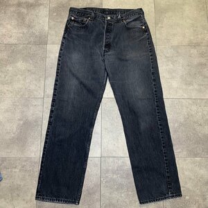 CANADA製 90年代 Levi's 501 ビンテージ ブラックデニム 36×32 刻印216 MADE IN CANADA 90s 後染め サルファー