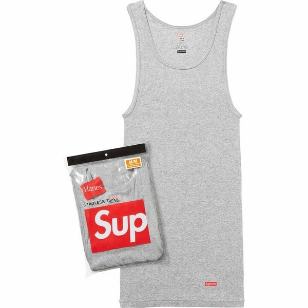 2024新作 Supreme Hanes Tagless Tank Top1枚 タンクトップ シュプリーム スモールボックスロゴ 新品未使用即日出荷