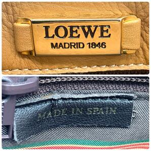 美品●LOEWE ロエベ アナグラム ナッパレザー ショルダーバッグ 肩掛け レディース ブラウン系 メンズ レディース メッセンジャー 大容量の画像10